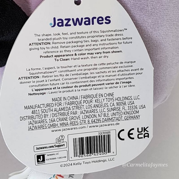 BIBIANA 🦋 Light Purple Monarch Butterfly Original Squishmallows By Kellytoy NWT - Picture 8 of 9